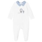Baby Boys White Hot Air Balloon Babygrow, 1, hi-res