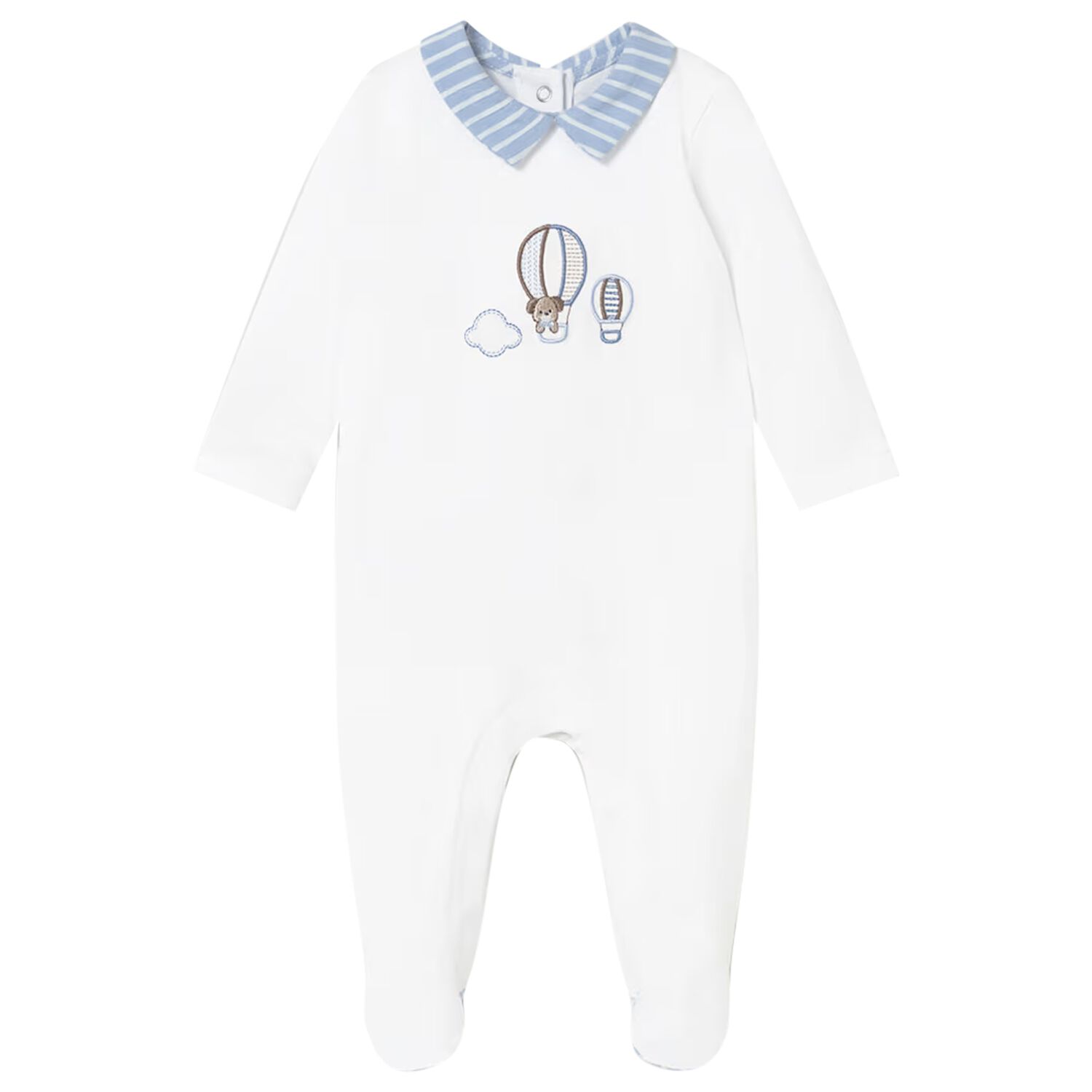 Baby Boys White Hot Air Balloon Babygrow, 1, hi-res