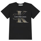 Boys Black Logo T-Shirt, 1, hi-res