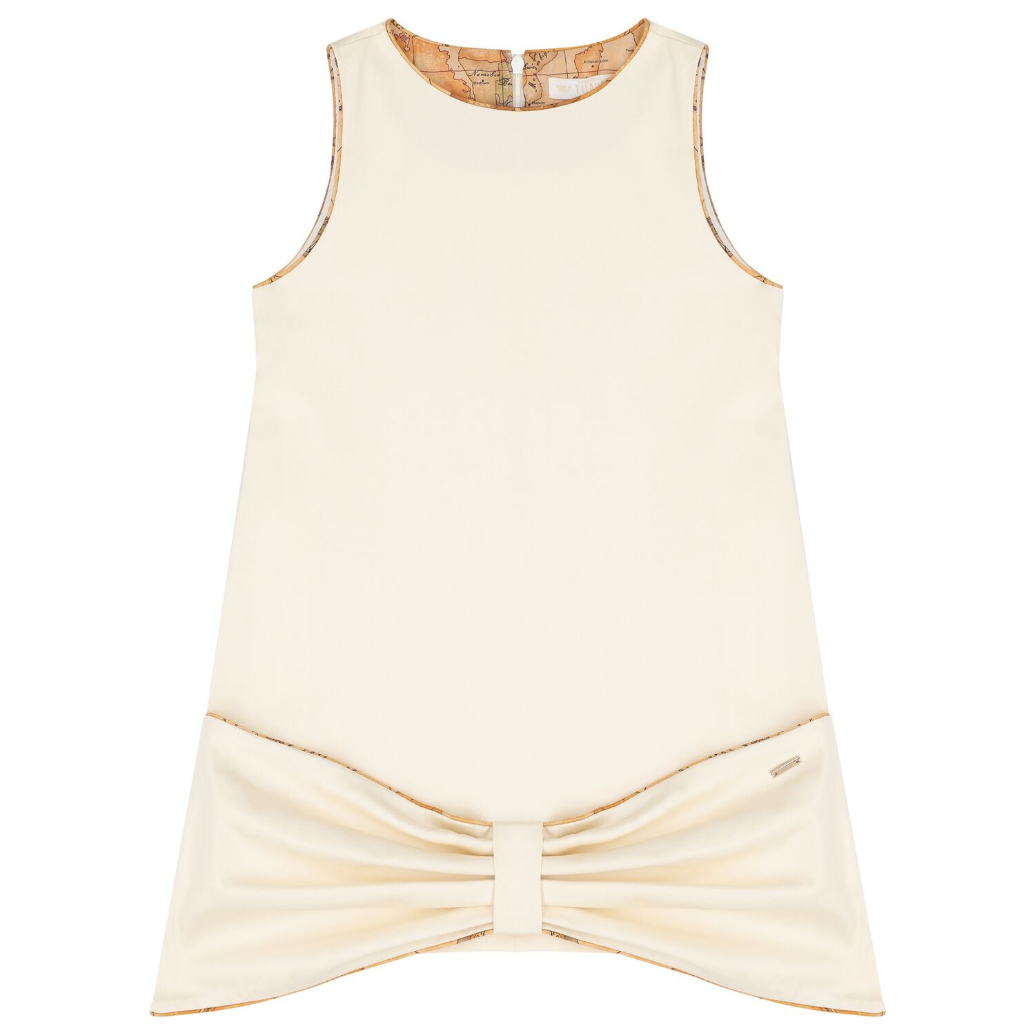 Girls Ivory Bow Dress, 1, hi-res