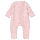 Baby Girls Pink Ribbed Babygrow, 2, hi-res