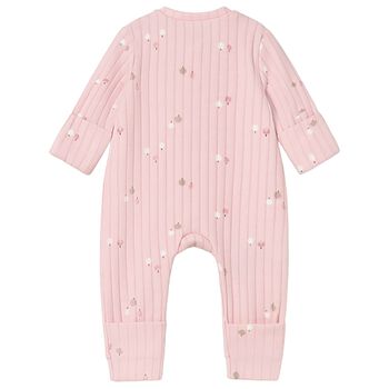 Baby Girls Pink Ribbed Babygrow