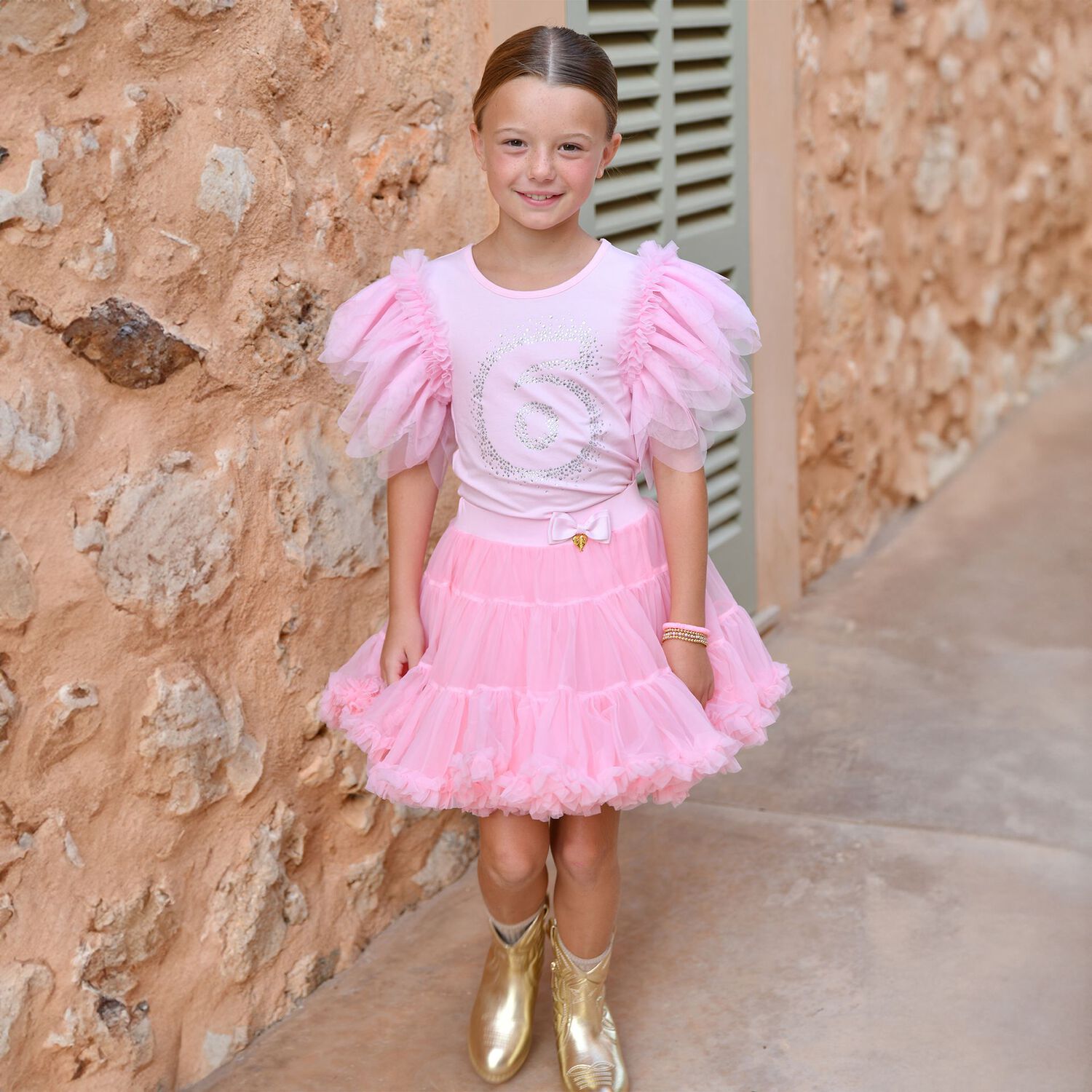 Girls Pink 6th Birthday T-Shirt, 5, hi-res