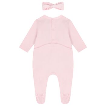 Baby Girls Pink Logo Babygrow Set
