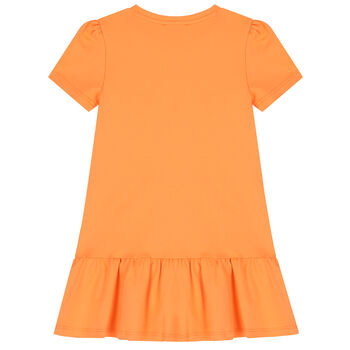 فستان بالشعار باللون البرتقالي