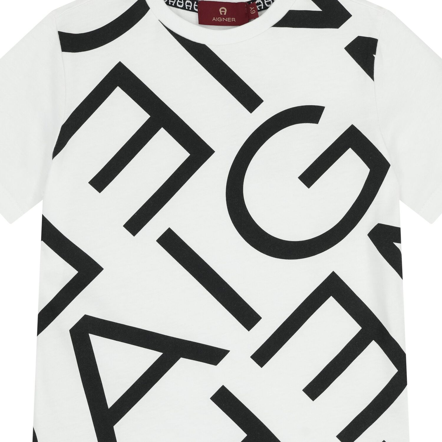 تيشيرت باللون الأبيض بشعار للأولاد, 2, hi-res