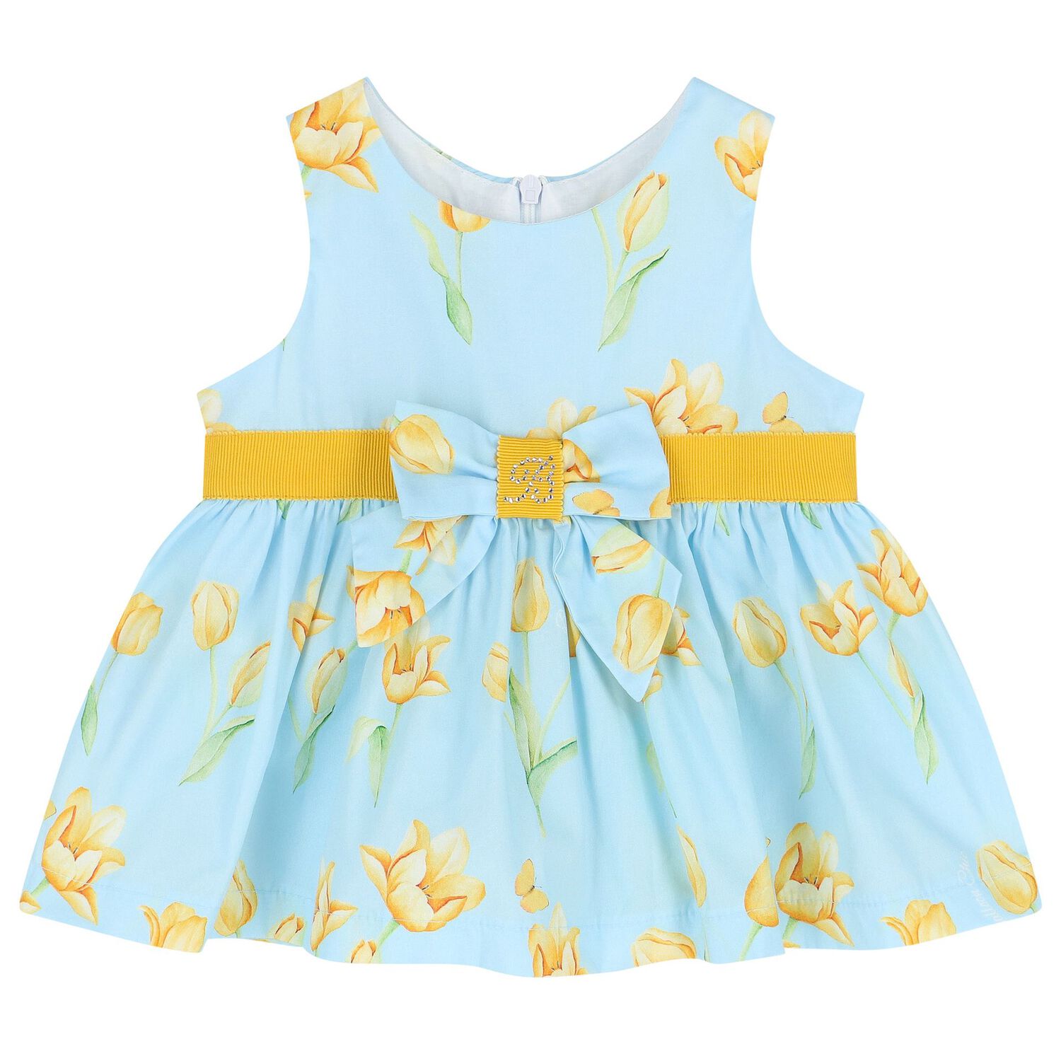 Baby Girls Blue Floral Dress Set, 1, hi-res image number null