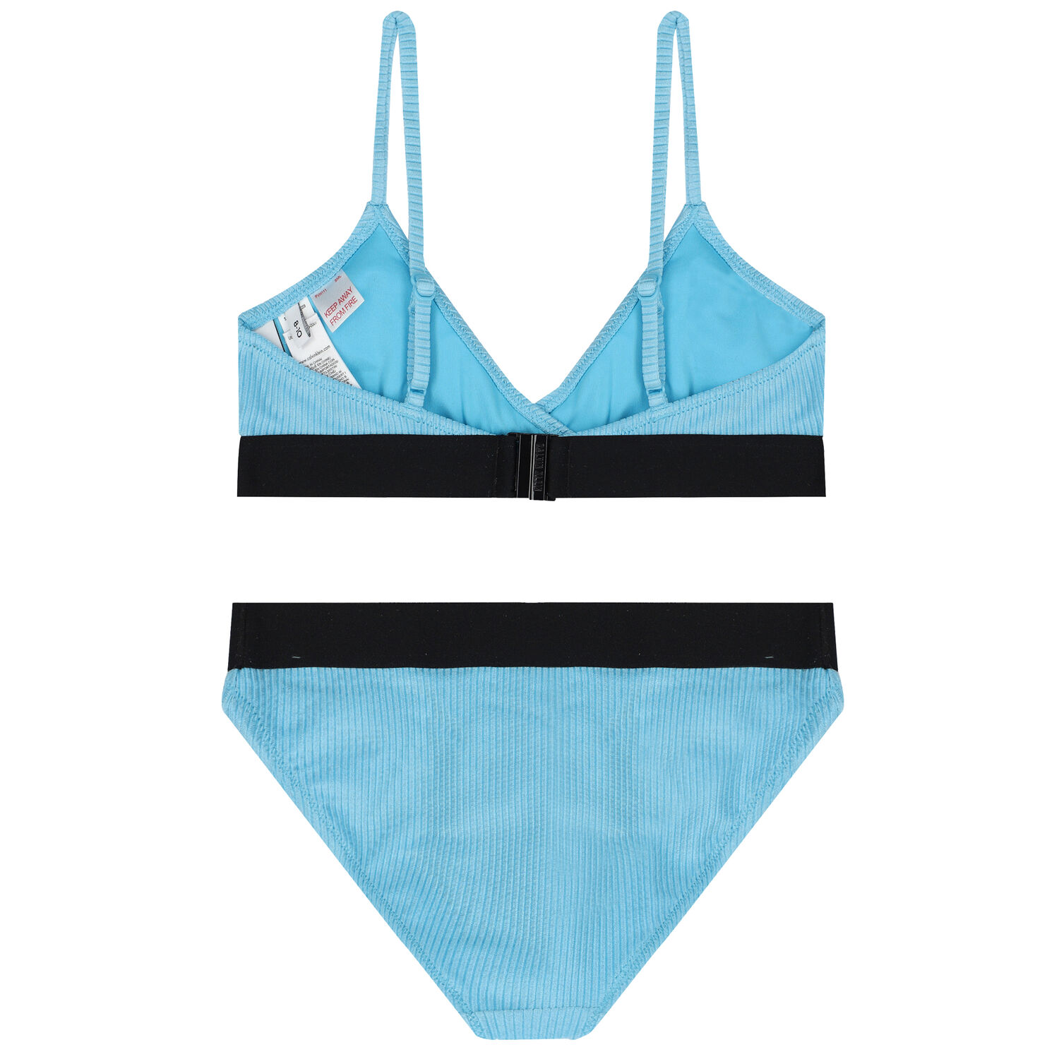 Girls Aqua Logo Ribbed Bikini, 1, hi-res image number null