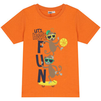 Boys Orange Monkey T-Shirt