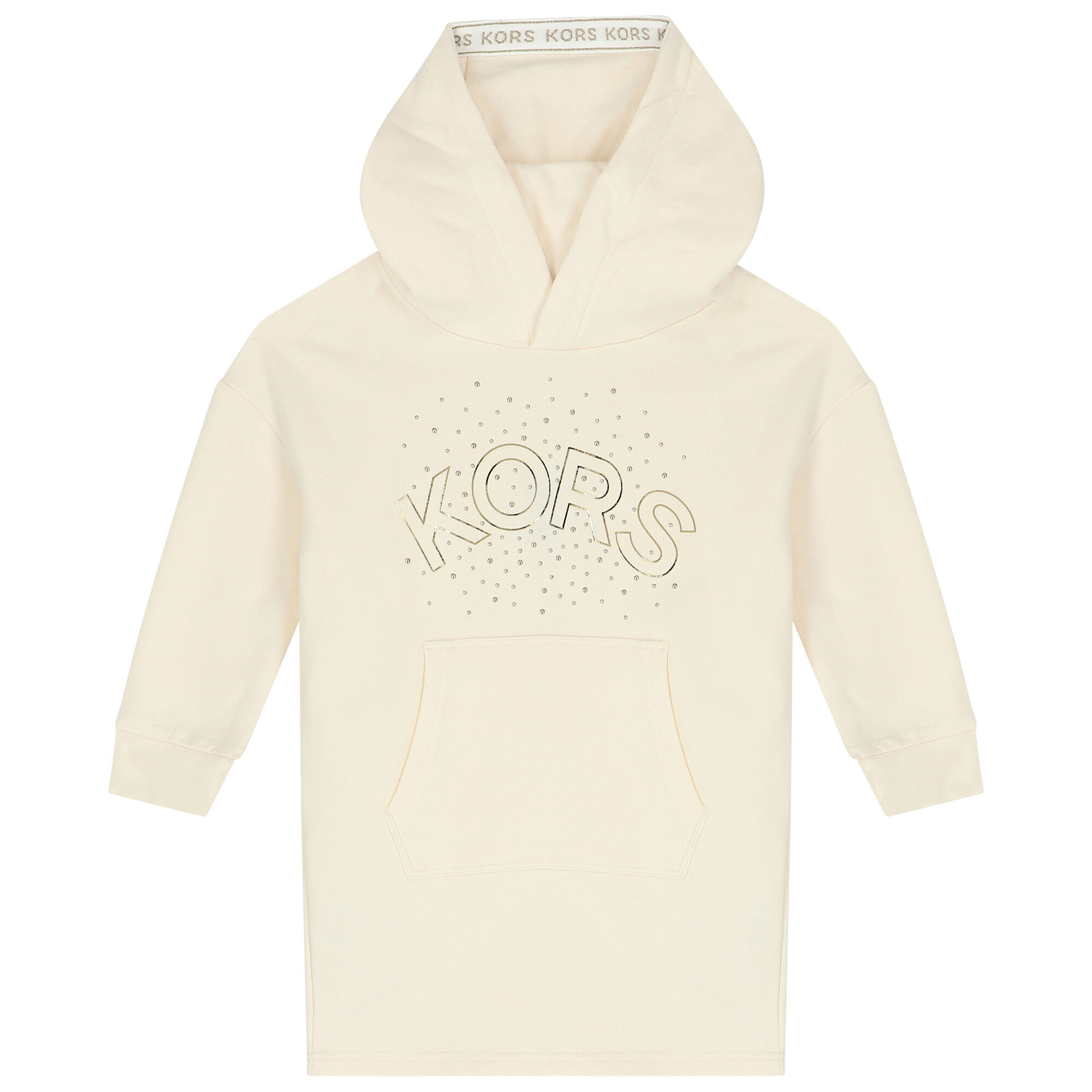 MICHAEL KORS Girls Ivory Logo Hooded Dress Junior Couture UAE