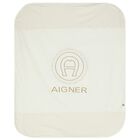 Ivory & Gold Logo Baby Blanket, 1, hi-res