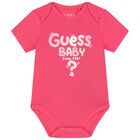 Baby Girls Pink Cotton Bodysuit & Pants Gift Set, 2, hi-res