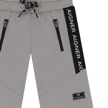 Boys Grey Logo Shorts
