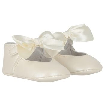 Baby Girls Ivory Bow Pre Walker Shoes