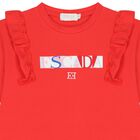 فستان بنات بالشعار باللون الاحمر , 2, hi-res