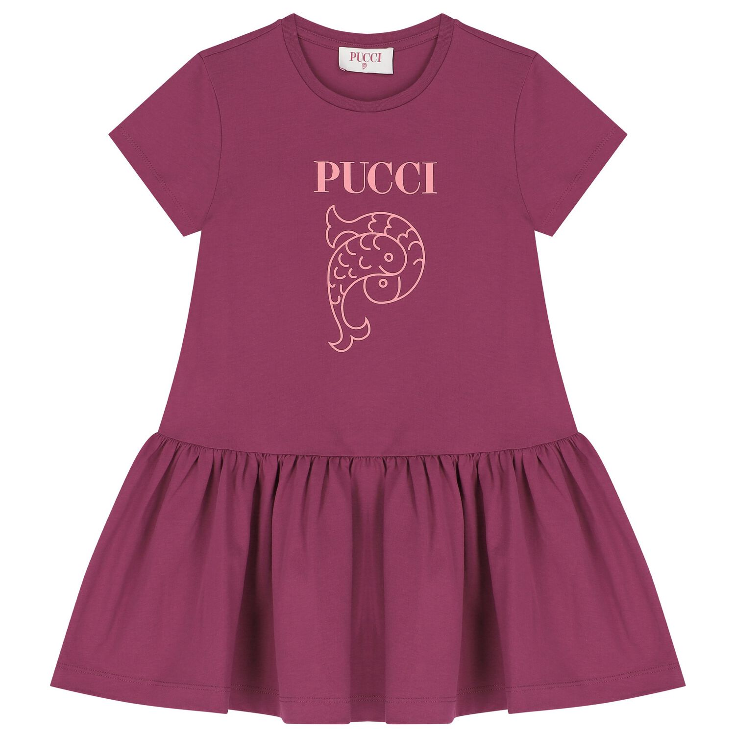 Girls Pink Logo Dress, 2, hi-res image number null
