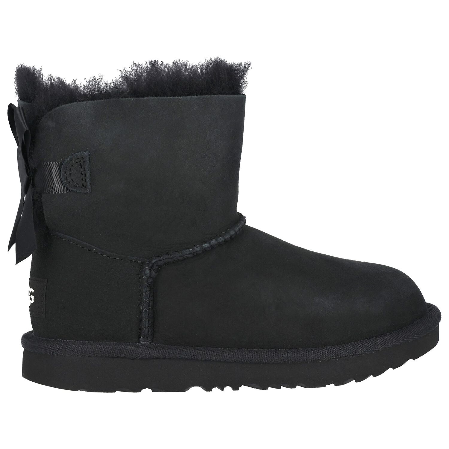 Girls Black Mini Bailey Bow II Suede Boots, 1, hi-res