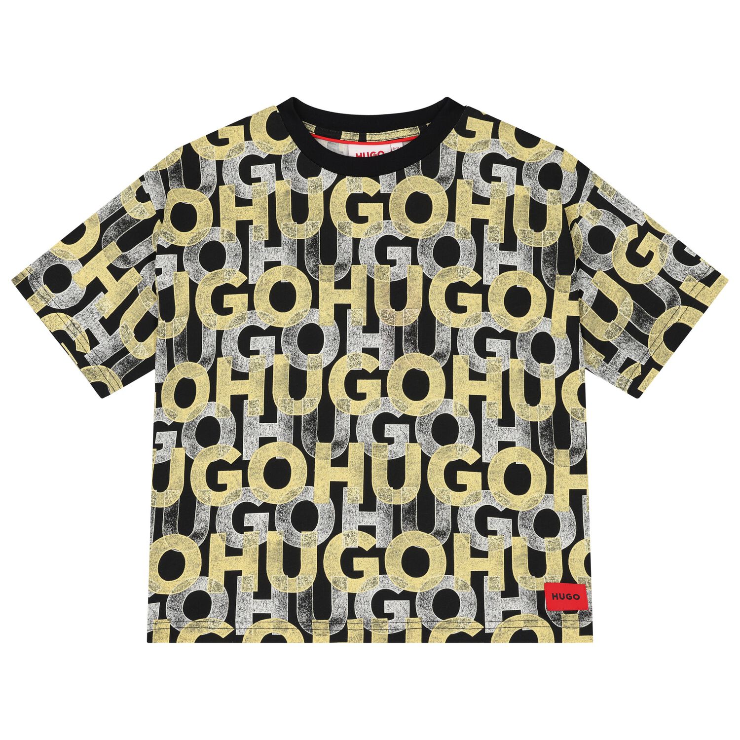 Boys Black Monogram Logo T-Shirt, 1, hi-res image number null