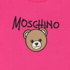 Younger Girls Pink Teddy Bear Logo T-Shirt, 4, hi-res