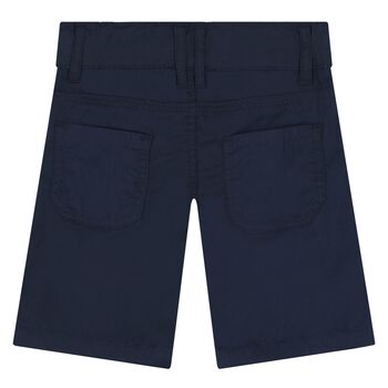 Younger Boys Navy Blue Logo Shorts