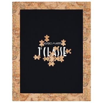 Baby Boys Navy Blue & Beige Geo Map Baby Blanket