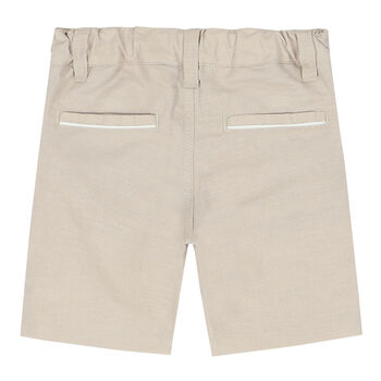 Younger Boys Beige Logo Shorts
