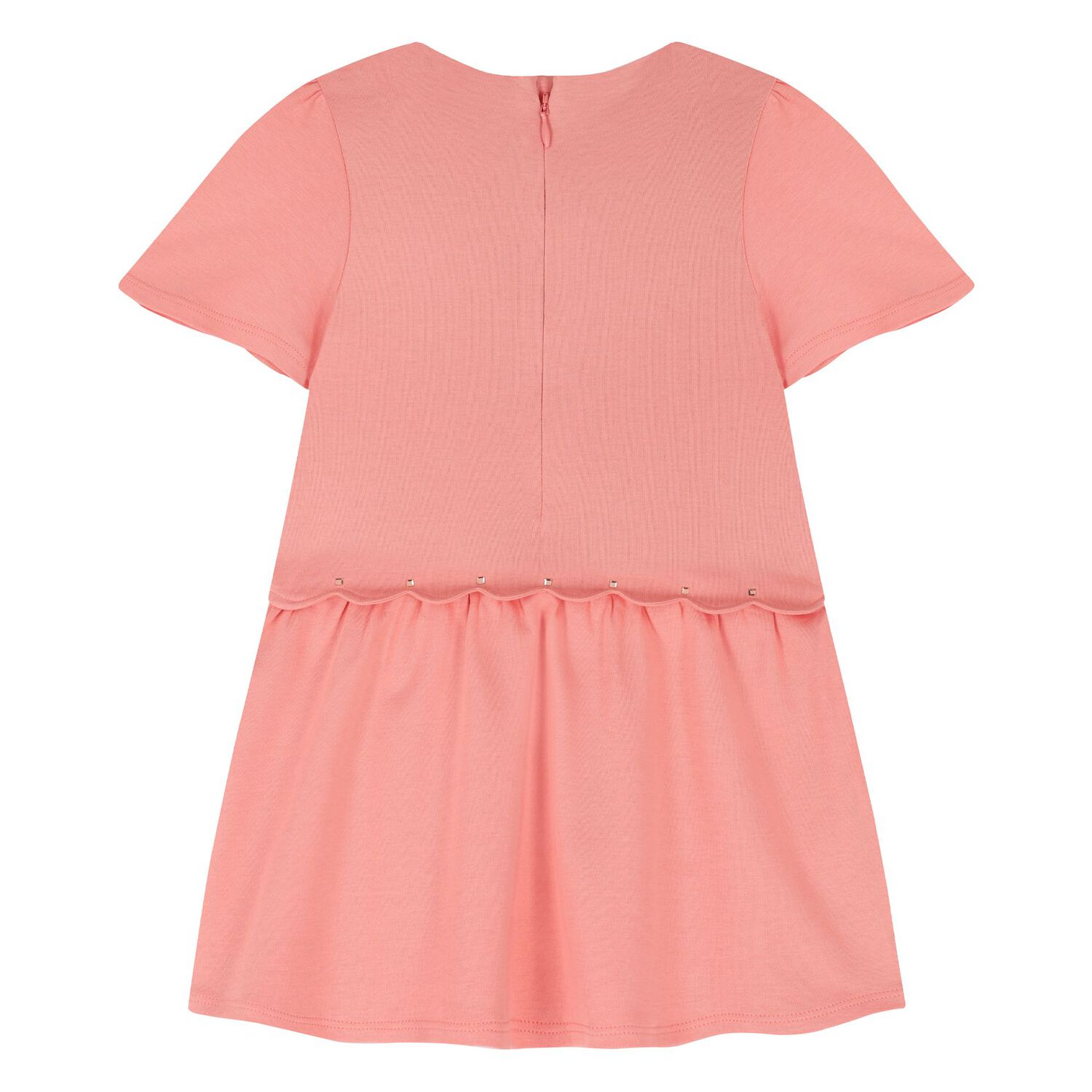 فستان بالشعار  باللون الوردي للبنات  , 2, hi-res