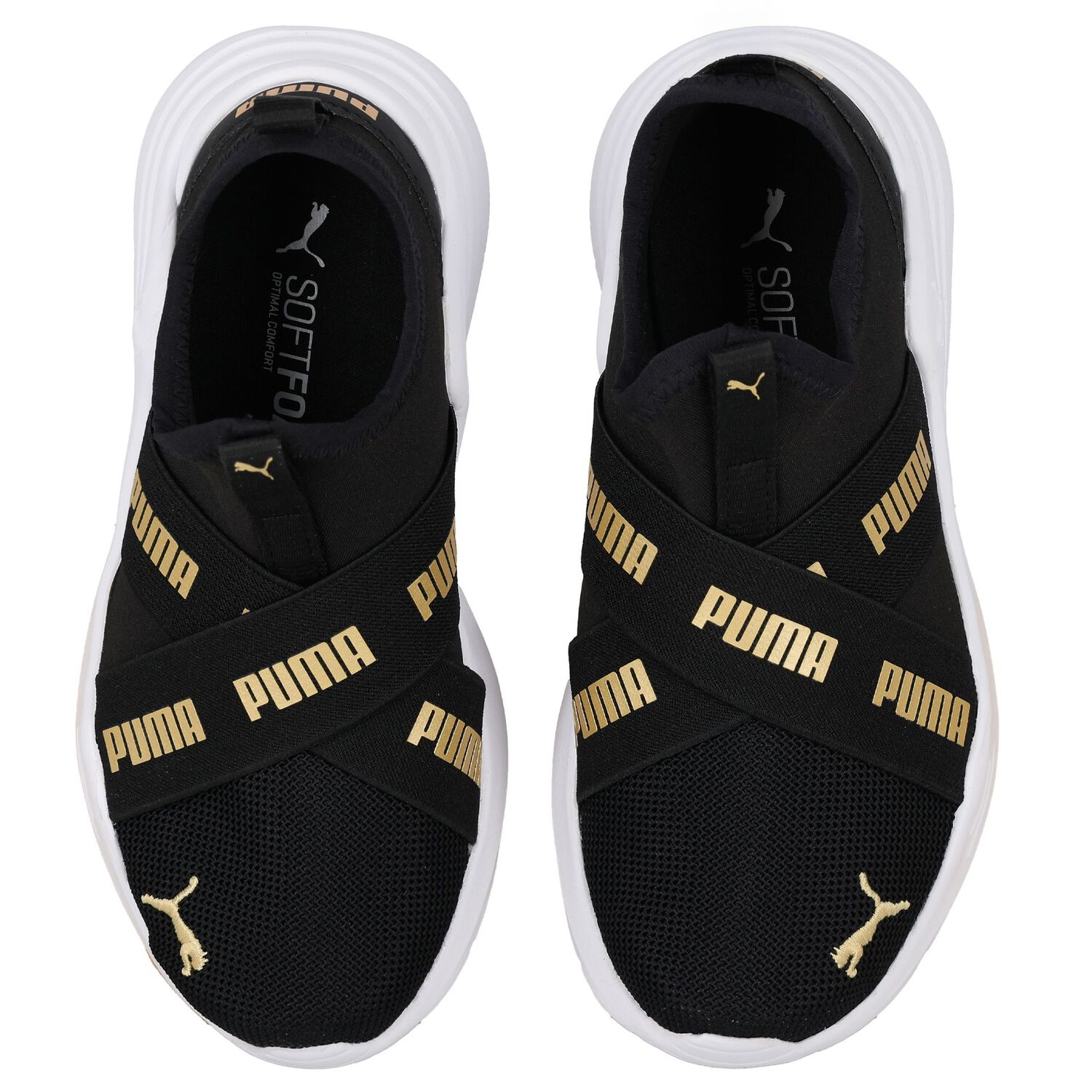 Boys Black Logo Slip On Trainers, 1, hi-res