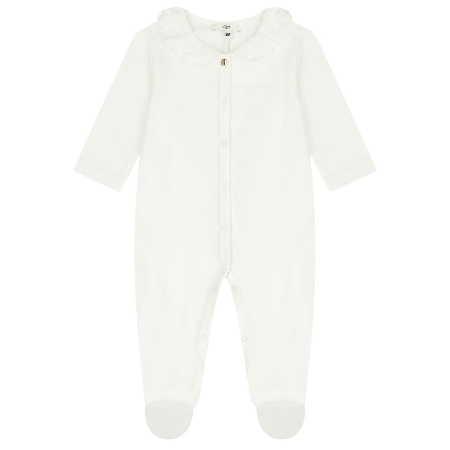 Baby Girls White Babygrow & Hat Gift Set, 1, hi-res