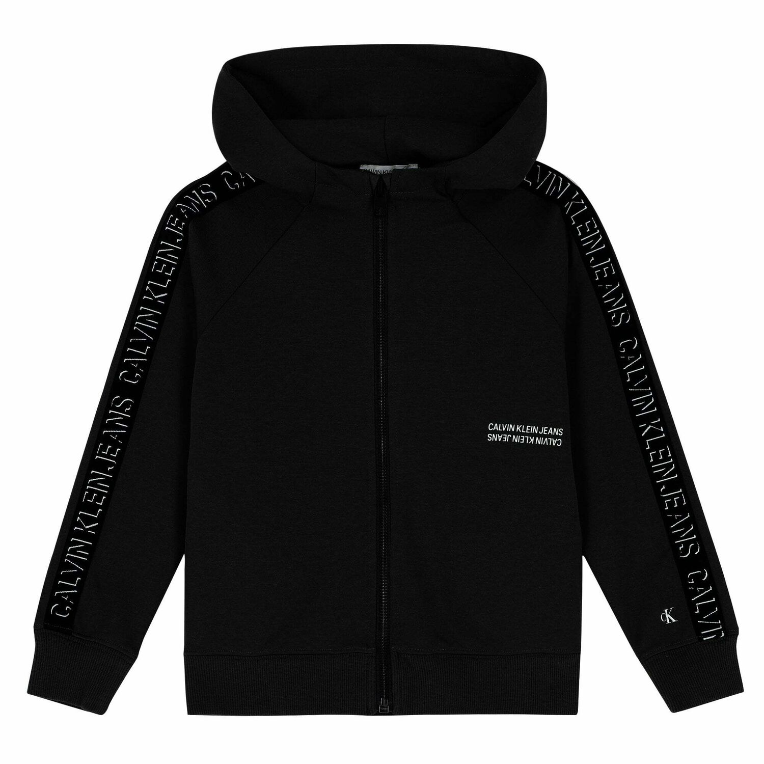 Boys Black Logo Zip Up Top, 2, hi-res image number null