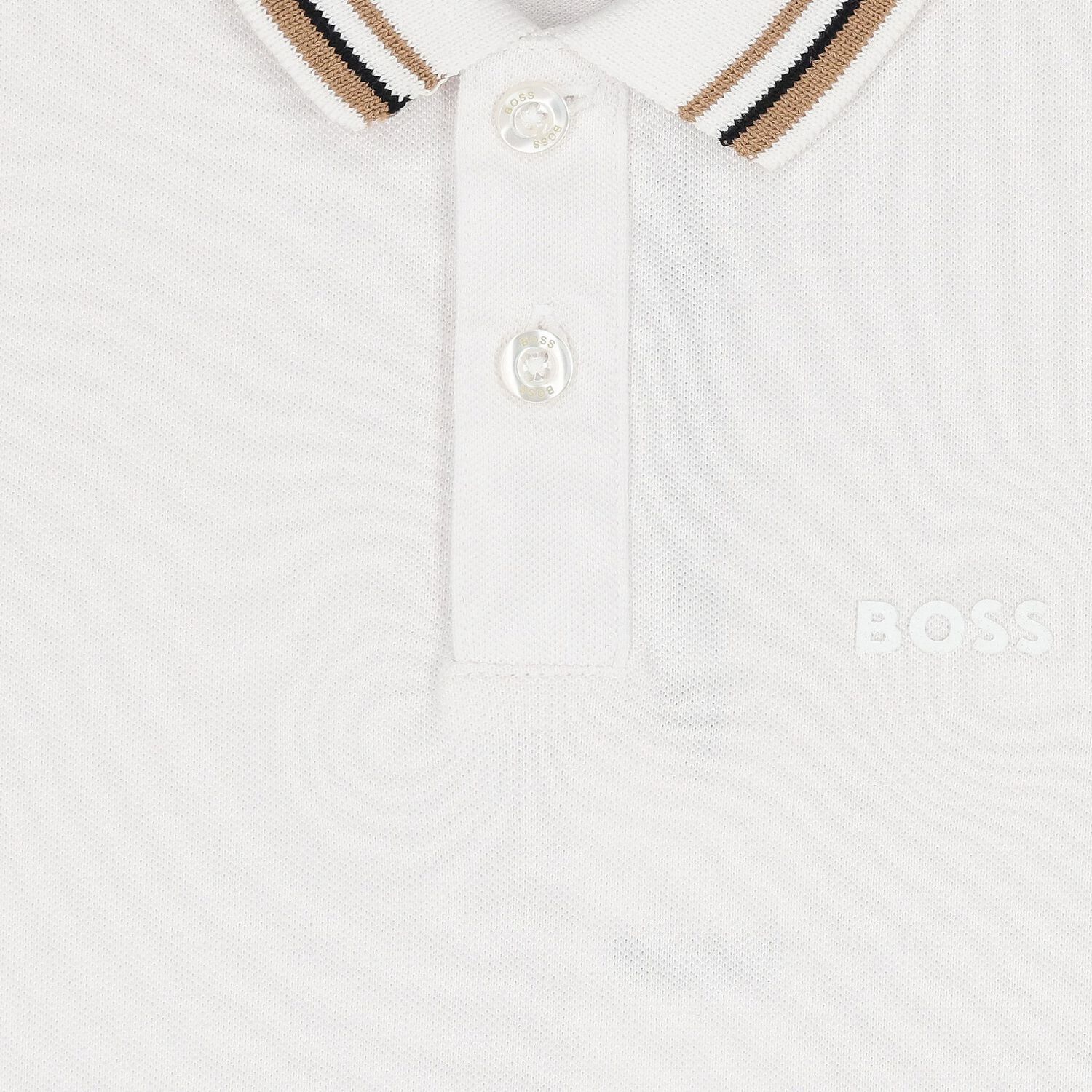 تيشيرت بولو بالشعار باللون الابيض , 1, hi-res image number null