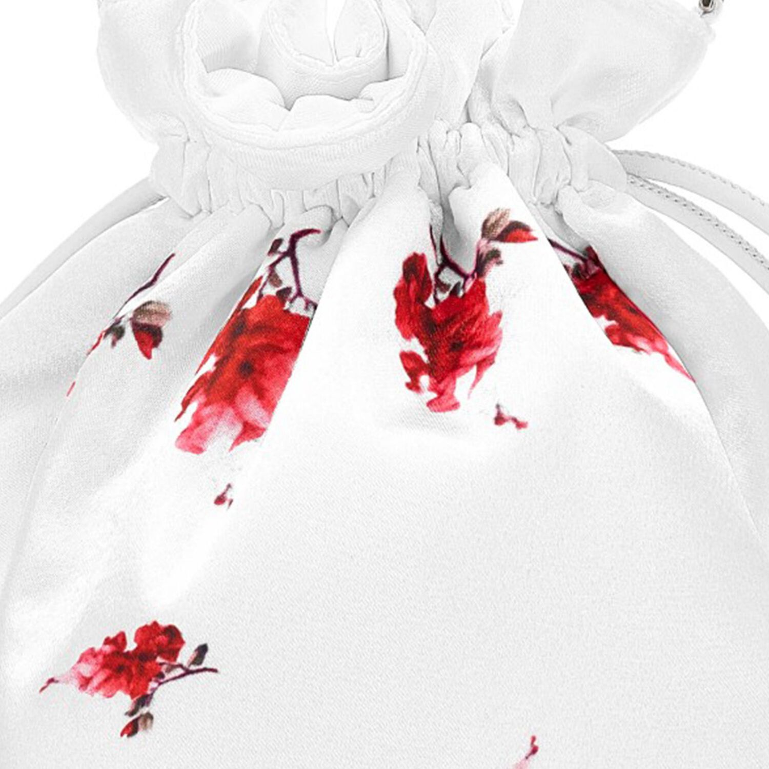 Girls Ivory Floral Satin Bag, 1, hi-res