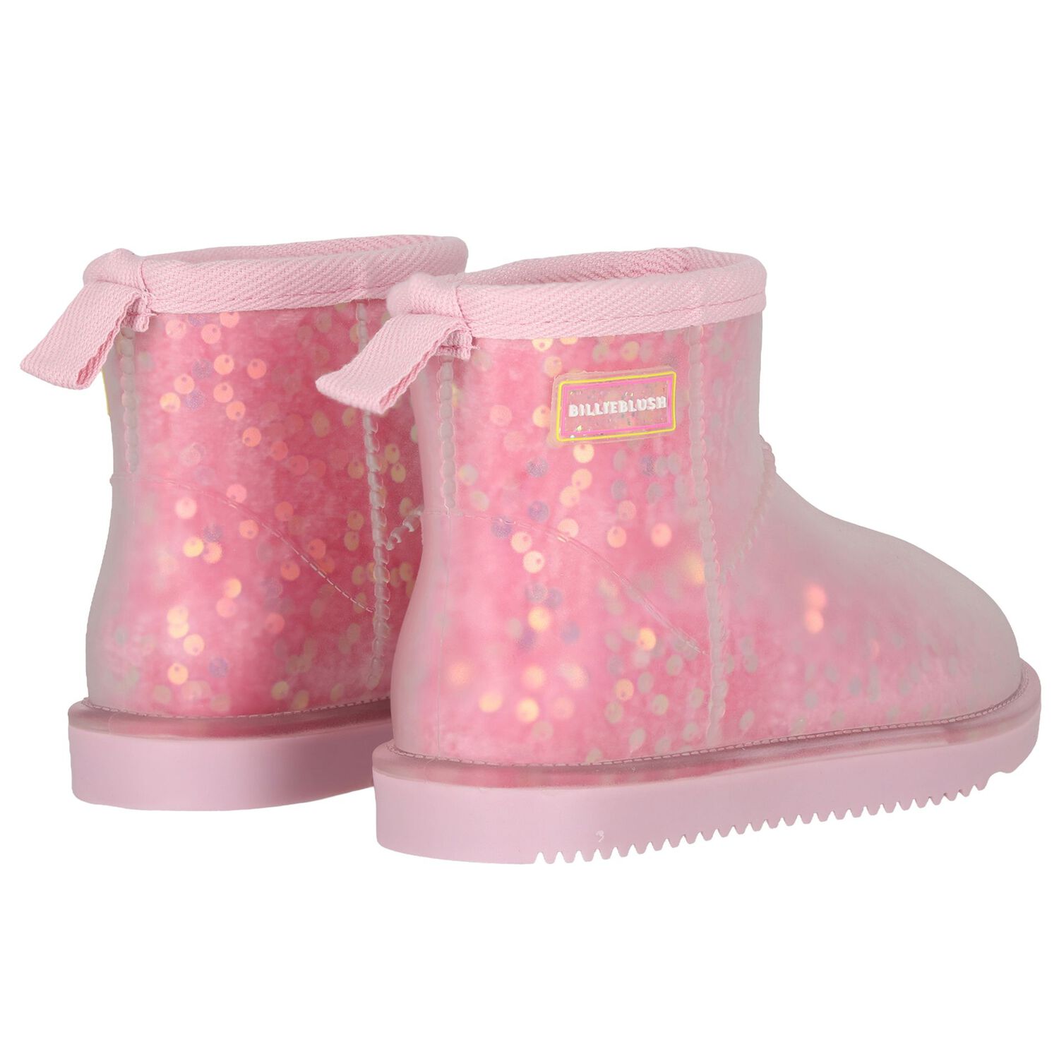 Girls Pink Sequin Logo Boots, 1, hi-res