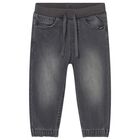 Younger Boys Grey Denim Joggers, 2, hi-res