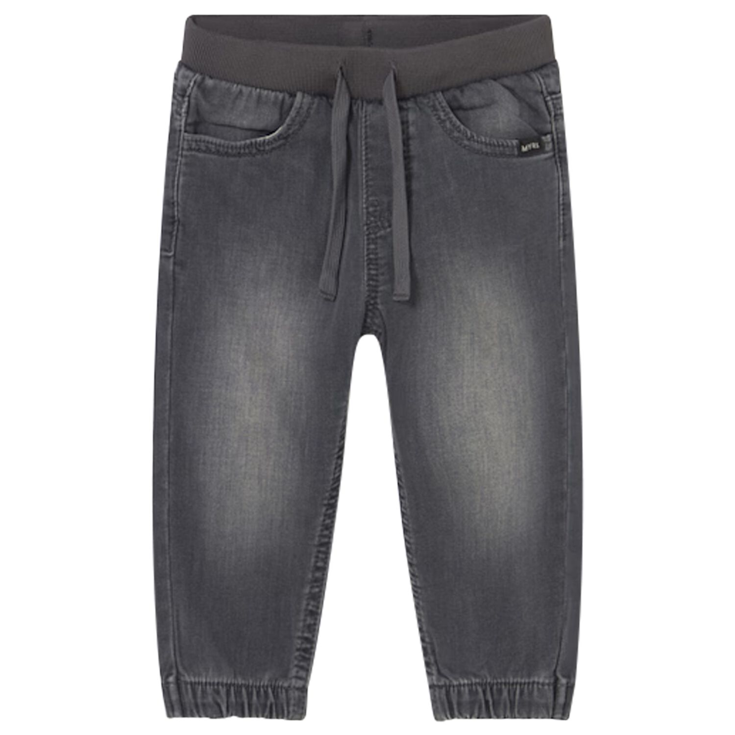 Younger Boys Grey Denim Joggers, 2, hi-res