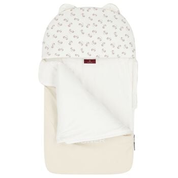 Beige & Ivory Teddy Bear Logo Baby Nest