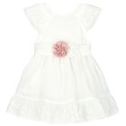 Younger Girls White Flower Dress, 1, hi-res