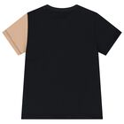 Boys Black & Beige Geo Map Shorts Set, 1, hi-res