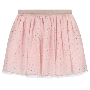 Girls Pink Polka Dot Skirt