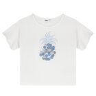 طقم تنورة مزينة باللونين الأبيض والأزرق للبنات, 1, hi-res