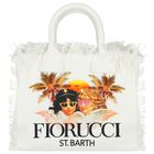 Girls White Fiorucci Tote Bag, 1, hi-res