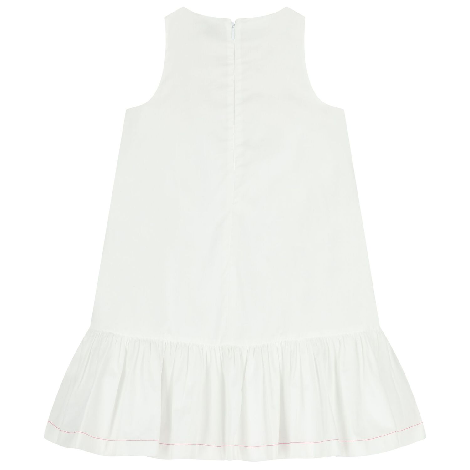 Girls White & Pink Zigzag Dress, 1, hi-res