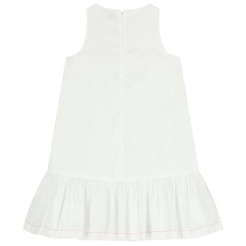 Girls White & Pink Zigzag Dress