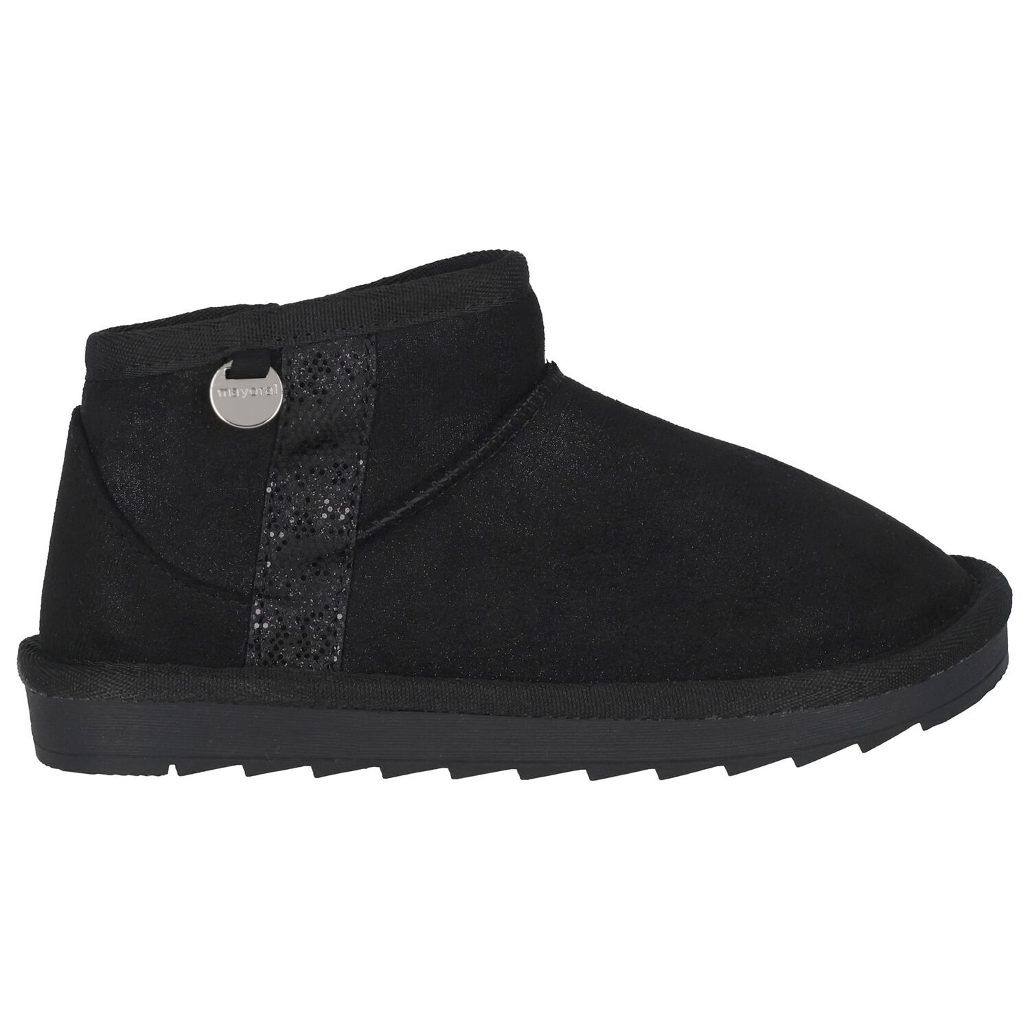 Girls Black Faux Suede Boots, 4, hi-res image number null