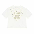 Girls White & Gold Crop Top, 1, hi-res