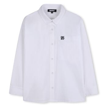 White Embroidered Logo Shirt