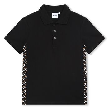 Boys Black Logo Polo Shirt