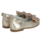 Younger Girls Gold Bow Shoes, 2, hi-res