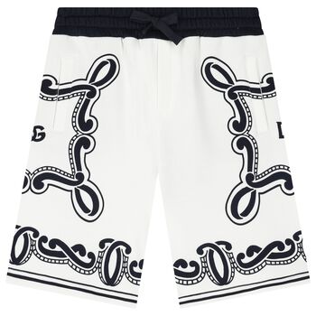Boys Ivory & Navy Blue Bandana Shorts