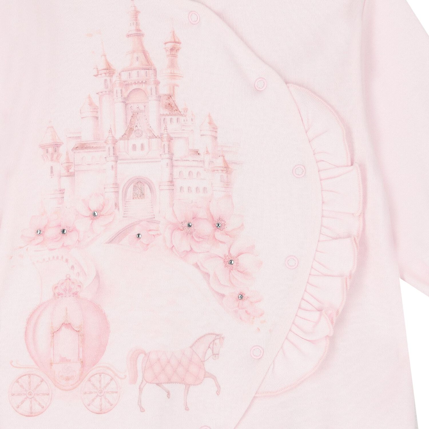 Baby Girls Pink Castle Babygrow, 1, hi-res